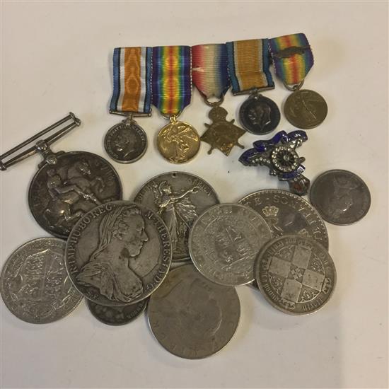 South African medal, coins etc